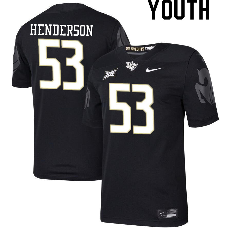 Youth #53 Keeron Henderson UCF Knights Big 12 Conference College Football Jerseys Stitched-Black